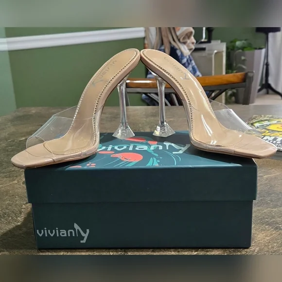 vivianly Womens Clear Heels Sandals #877 - Picture 7 of 14